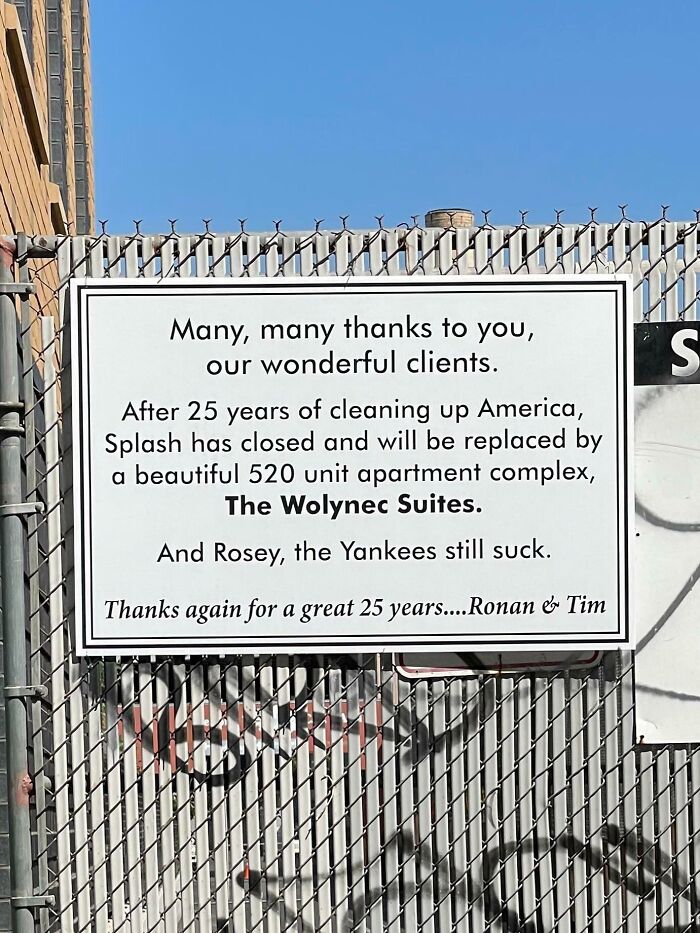 Sad To See Splash Car Wash Go…also The Passive Aggressive Sign Made Me Smile