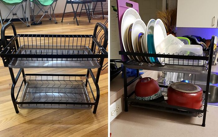  2-Tier Dish Drying Rack: Double The Drying, Double The Space, Double The Awesome! 