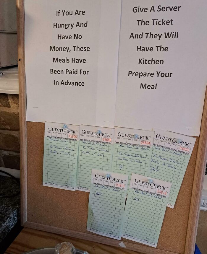 Restaurant In My Town Has A Board With “No Questions Asked” Prepaid Meals For People In Need