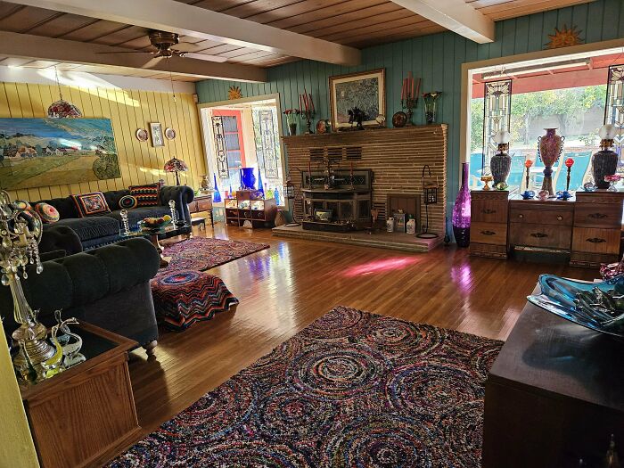 Thank You So Much For The Compliments On My Dining Room! This Is My Living Room...the Colors Were Inspired By 3 Teapots Sitting Next To Each Other At Target. It Didn't Look Right With Just Yellow And Red, So Why Not Throw In Some Turquoise?