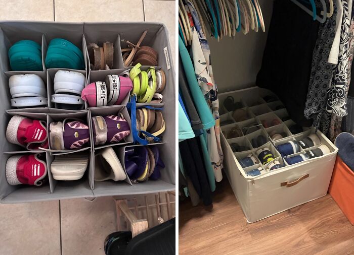 This fabric Shoe Storage Bin For Your Closet Is Shoe-Per Organized!