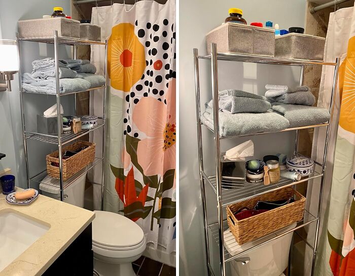Turn Wasted Space Into A Storage Oasis With The 4-Tier Over Toilet Shelf