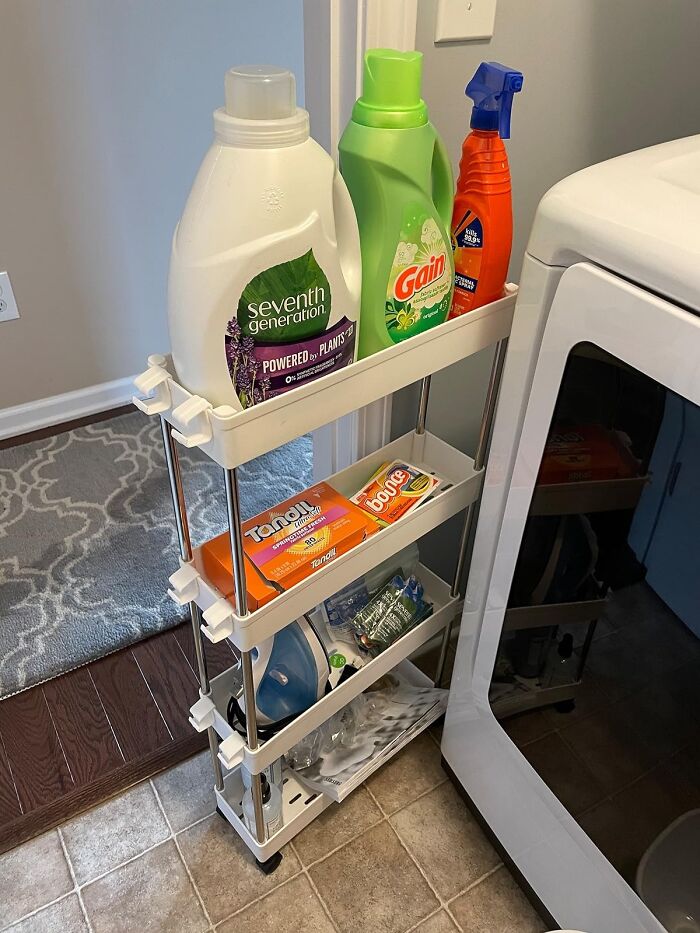  Slim Rolling Storage Cart: Your Kitchen, Bathroom, And Laundry Room's New Favorite Gap Filler