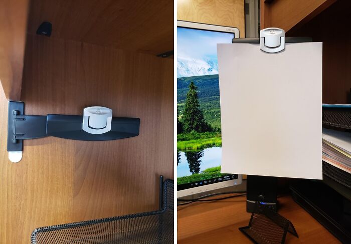 Reference Docs, Recipes, Or Memes – This Monitor Mount Document Clip Holds It All! 