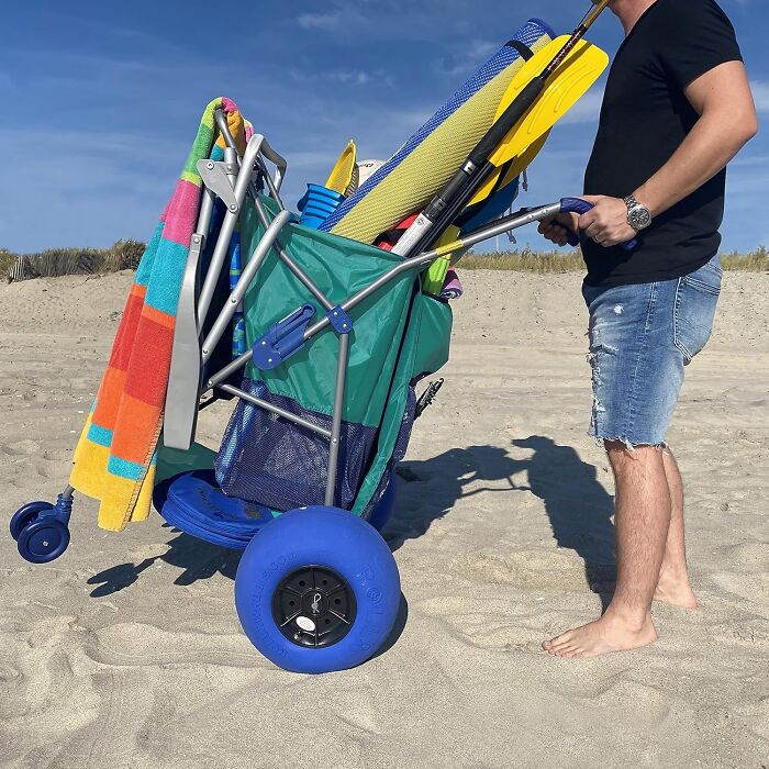 Rollx Beach Cart: Sand? No Problem! This Cart Glides Effortlessly Over Any Terrain 