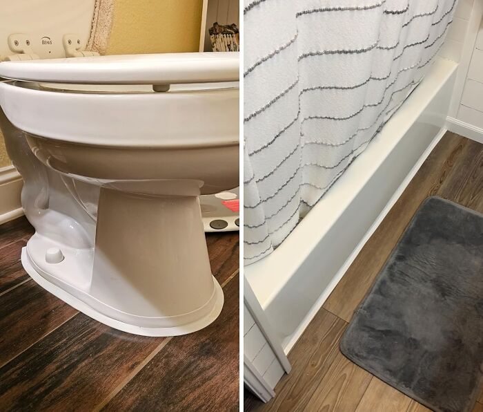  White Caulk Tape  Can Hide A World Of Hurt When It Comes To Old Bathrooms And Trim