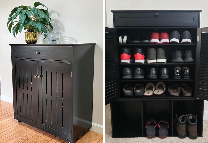 Kick The Habbit Of Dumping All Your Shoes In A Pile. This Shoe Cabinet Is The Perfect Addition To Your Entry Way