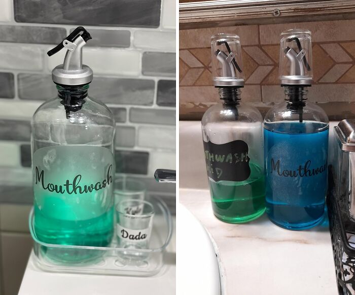 Toiletry Containers Can Look Super Tacky But This 16oz Glass Mouthwash Dispenser  Solves That In A Flash