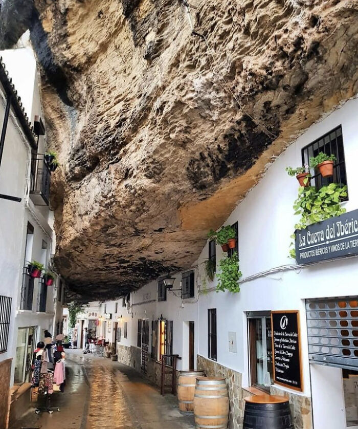 Setenil De Las Bodegas, Spain. A Town Literally Built Under A Rock