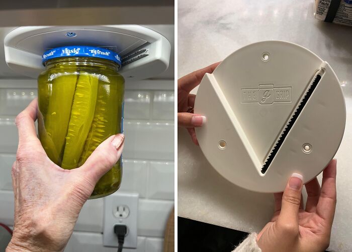 Pickle Jars? Child's Play! This Under Cabinet Jar Opener Makes Opening A Breeze 