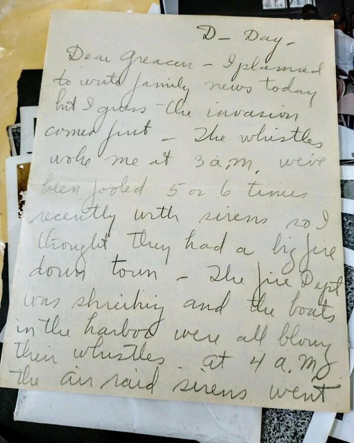 80 Yrs Ago Today (D-Day) My Great Grandma Wrote This Letter To My Granddad Who Was In The Navy