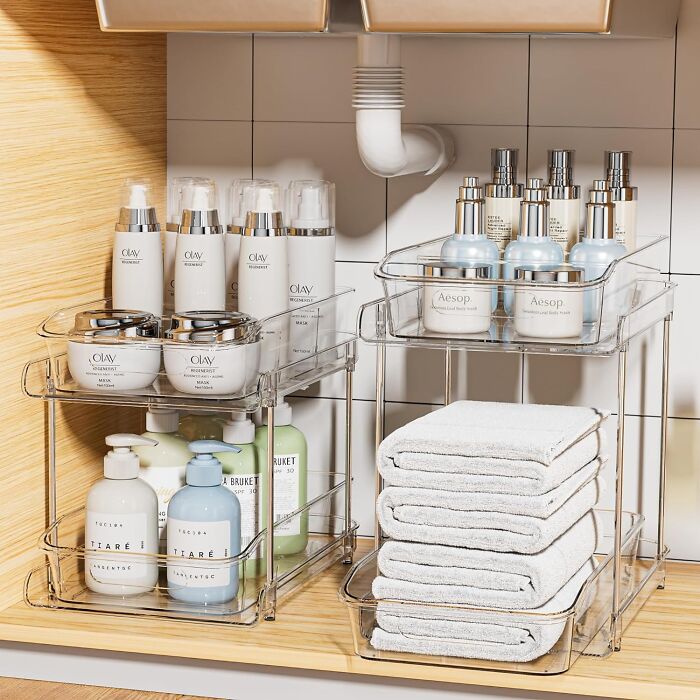 These Stylish Under Sink Organizers Will Make Your Products Look Like A Storefront Display