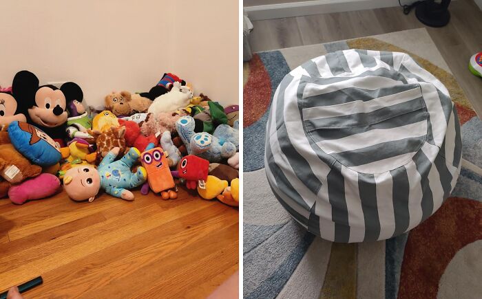 Turn Toy Clutter Into Comfy Seating With This Stuffed Animal Storage Bean Bag Chair Cover