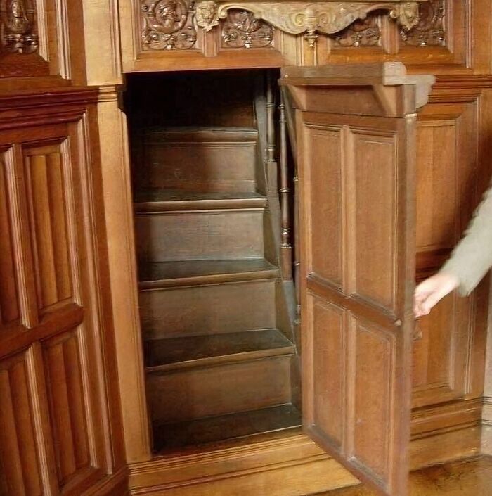 Hidden Staircase In A 19th Century Victorian Home Leading To A Secret Room