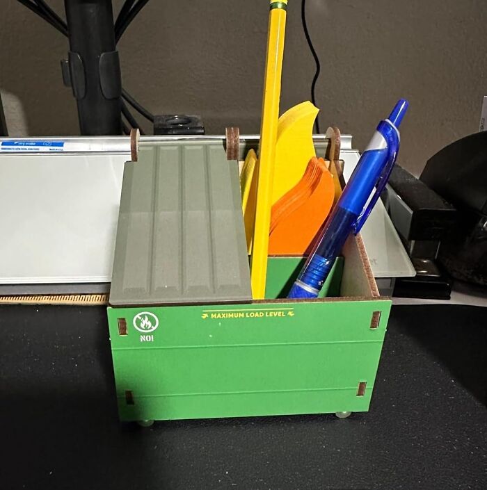  Dumpster Pencil Holder With Flame Note Cards: Because Some Days Feel Like A Dumpster Fire