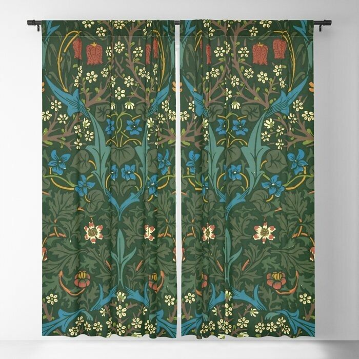  William Morris "Blackthorn" Blackout Curtain: Where Art Nouveau Meets Modern Functionality