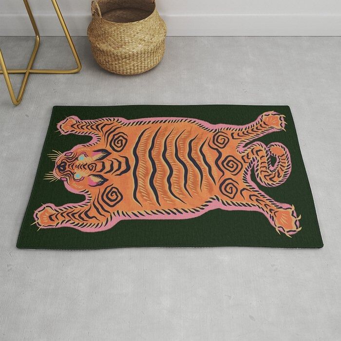 This Abstract Tiger Rug Will Certainly Make Your Guests Paws For A Second To Take It All In 