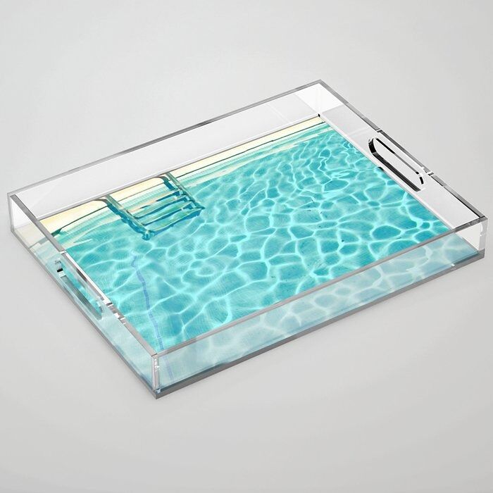 Dive Into Summer Entertaining With This Swimming Pool Acrylic Tray That's Sure To Make Waves