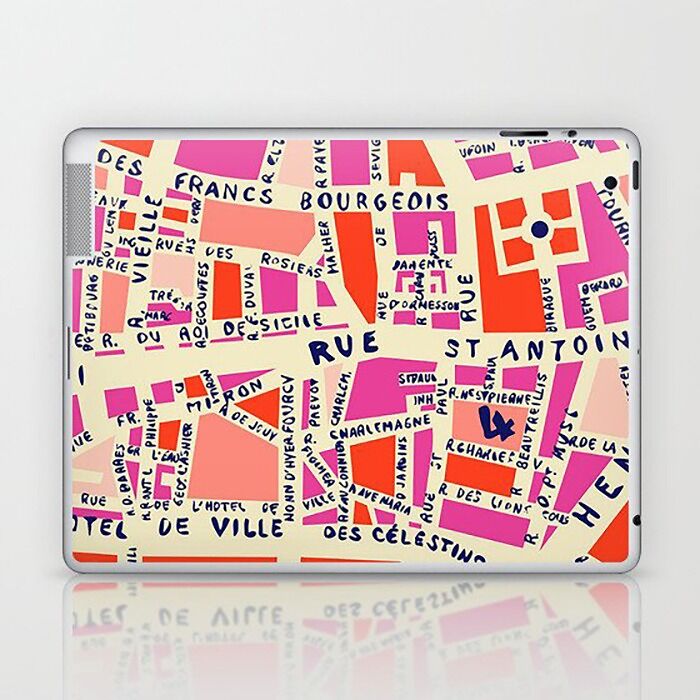 Dreaming Of Paris? This Pink Paris Map Laptop & iPad Skin Is The Next Best Thing (And Way More Affordable)