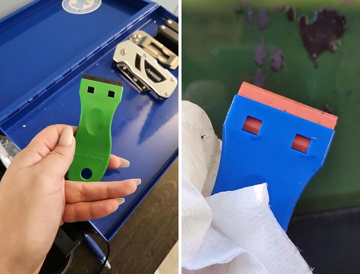 Stickers, Begone! This Plastic Razor Scraper Is Here To Save The Day