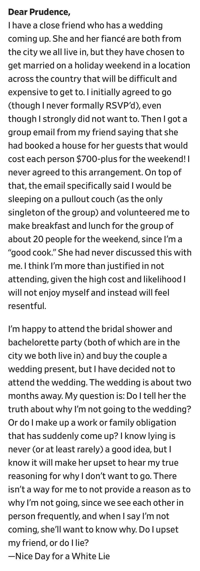 Come To Our Wedding And Pay $700 To Stay In The Guest House But You’ll Be Sleeping On The Pullout Couch Because You’re The Only Singleton