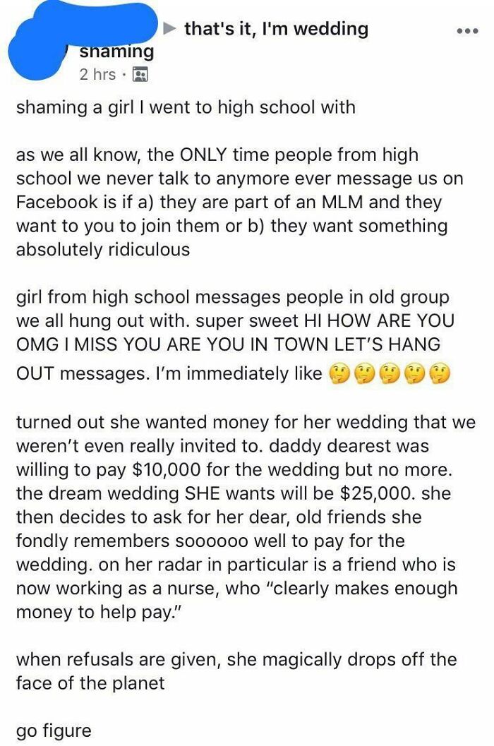 Not Invited To The Wedding, But Still Pay For It