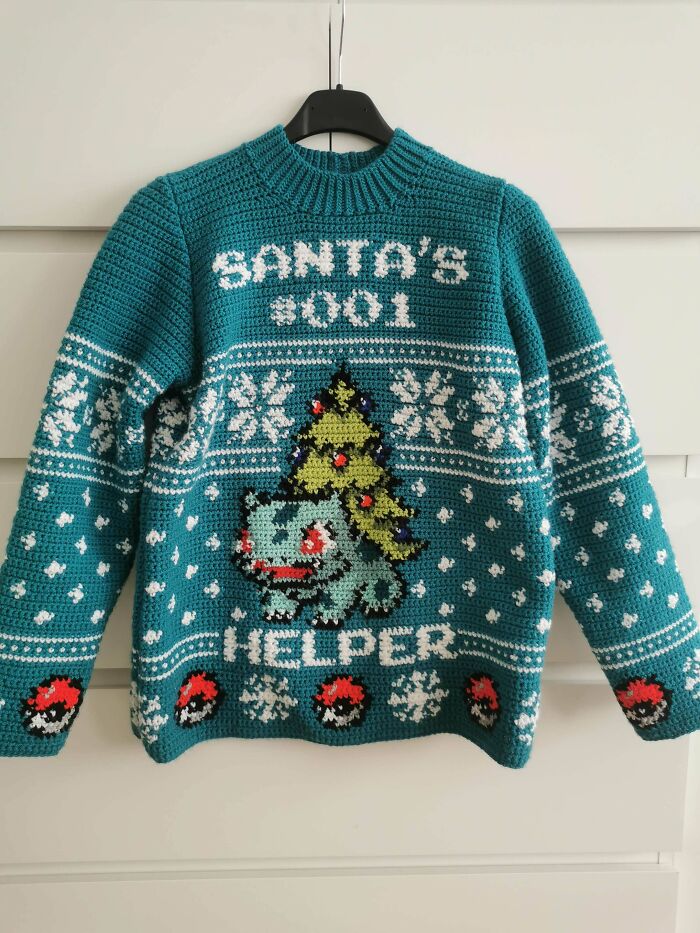 My First Ever Sweater Design! Bulbasaur Ugly Christmas Sweater 