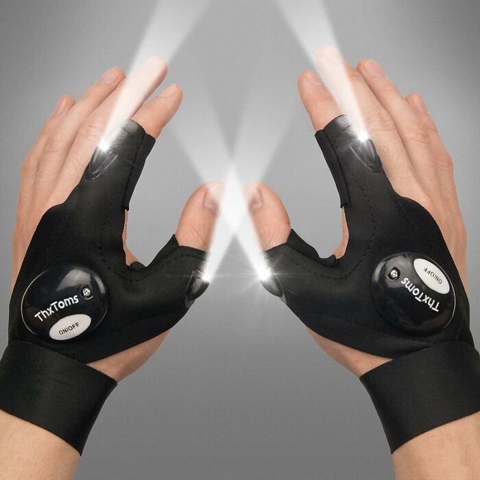 Get Him These LED Flashlight Gloves So You Don't Have To Hold The Torch Anymore