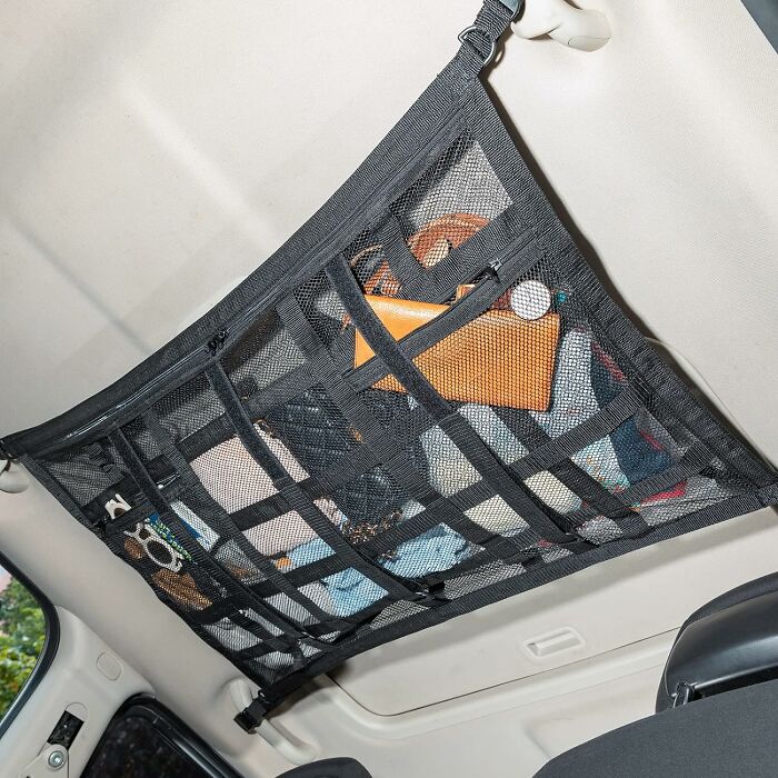 Who Needs A Sunroof When You Can Have A Storage Paradise With This Ceiling Cargo Net?