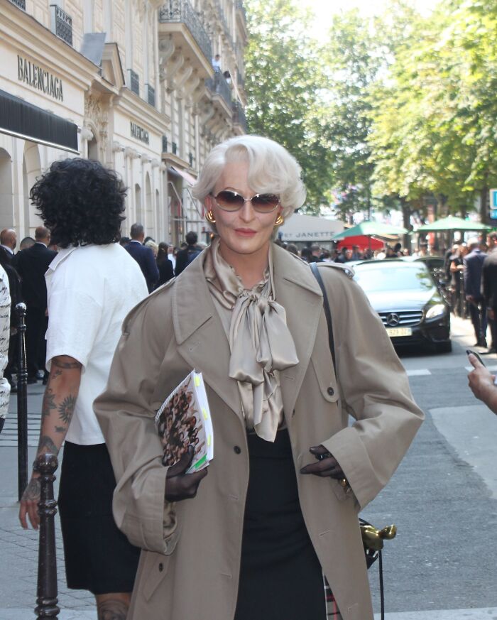 Makeup Artist Channels The Devil Wears Prada's Miranda Priestly In Jaw-Dropping Transformation At PFW
