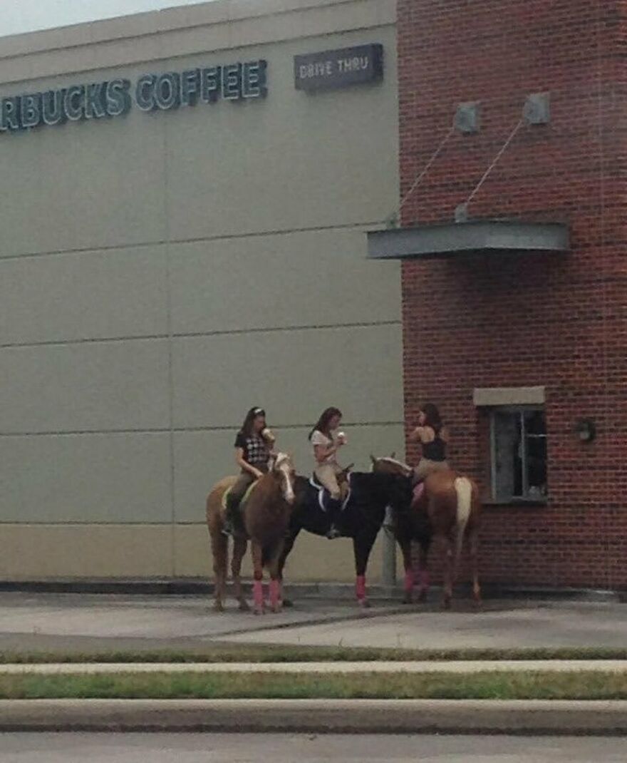 In Certain Towns That Are Located Near Rodeo Grounds, People Will Ride Horseback Through Drive Thru’s Instead Of Using Cars
