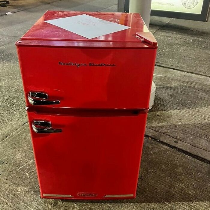 The Cutest Red Fridge In The World Is Officially In A Queens. 31-06 30th Ave