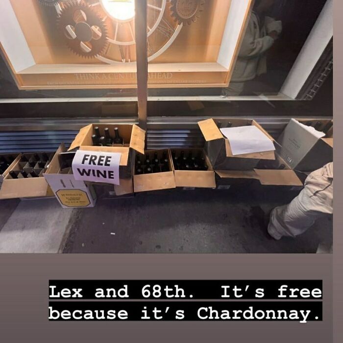 It's Free Because It's Chardonnay