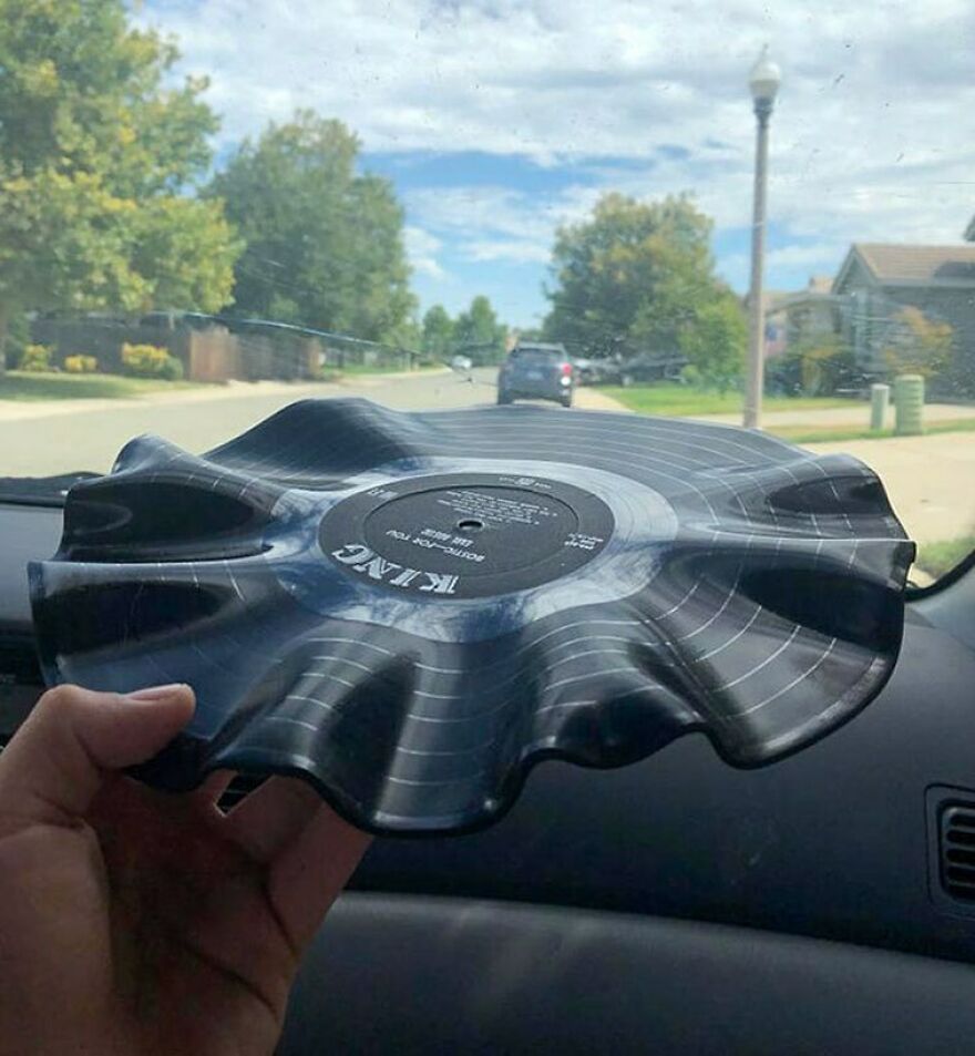 Leaving A Vinyl Record In A Hot Car Will Cause The Record To Warp