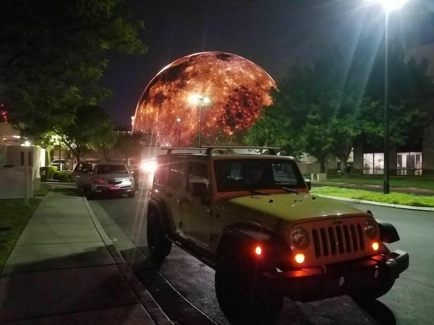 The Vegas Sphere Right Outside A Local Neighborhood