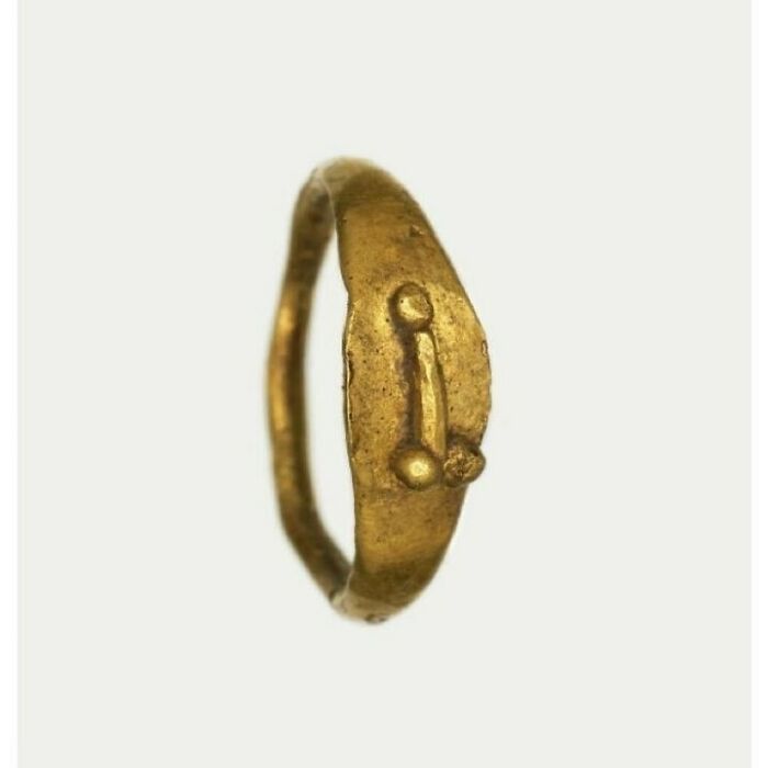 Roman Gold Good-Luck Ring, With Phallus In Relief, Dating To The 1st Century Ce