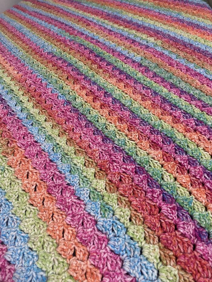 Cobertor C2c de algodão doce arco-íris