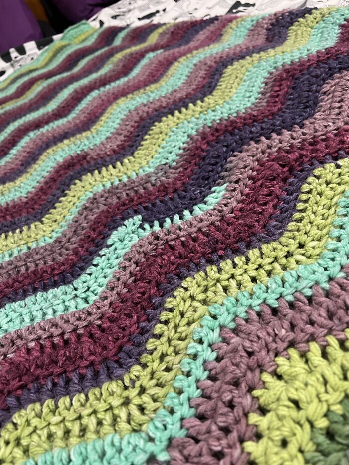 Cobertor ondulado arco-íris extra grosso