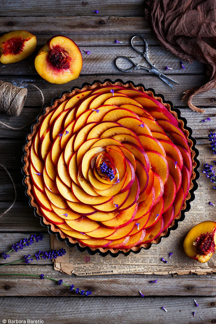 1st Place, Food Stylist Award: Summer Nectarine And Lavender Tart By Barbora Baretic