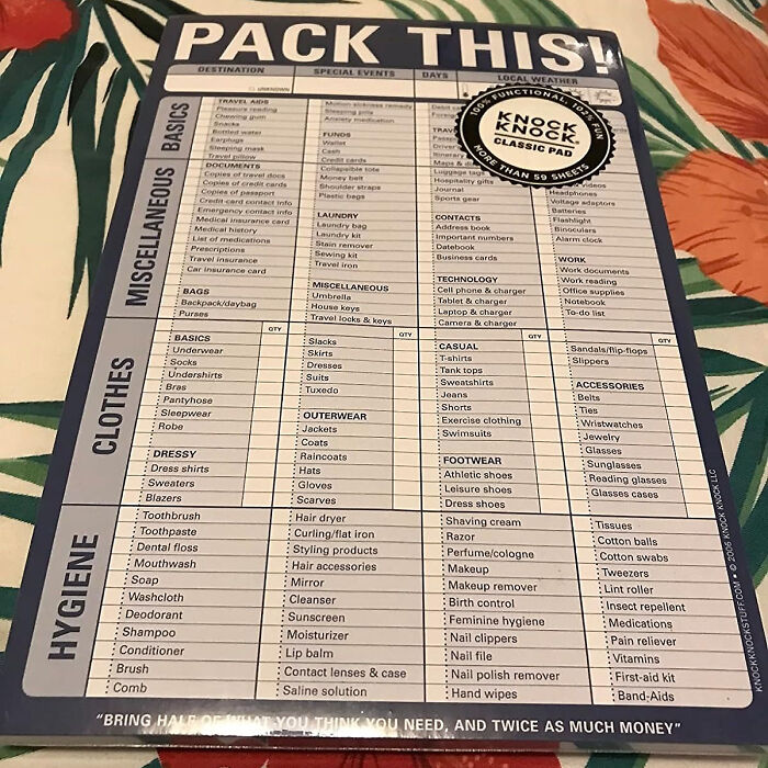 Forgetful Packer? No Worries! This Packing List Notepad Has Got Your Back[pack]