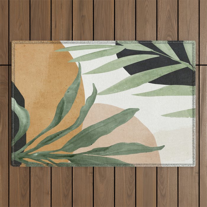  Abstract Art Tropical Leaves Outdoor Rug: Upgrade Your Outdoor Space With A Touch Of Artistic Flair