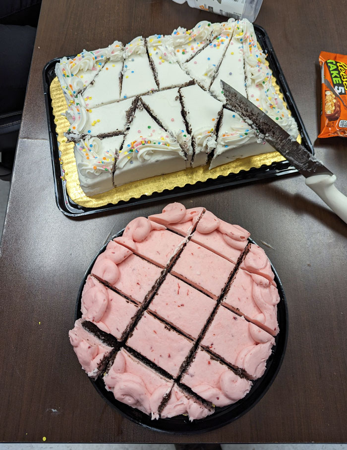 My Coworker Was Asked To Cut The Cake Today At Work