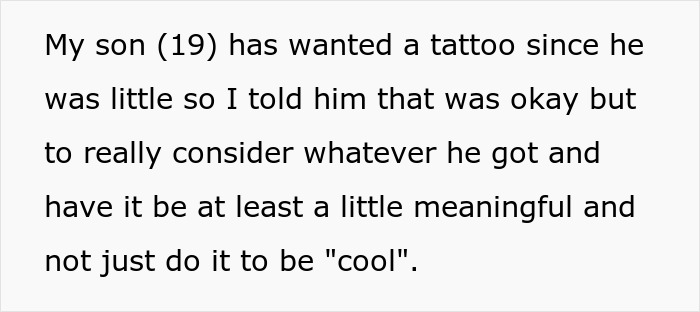 Parent Copies 19 Y.O. Son’s Tattoo To Prove A Point, Gets Called A Jerk