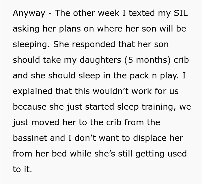Family Visit Goes Wrong When SIL Demands 5-Month-Old Baby’s Crib For Her Own Son, Mom Refuses