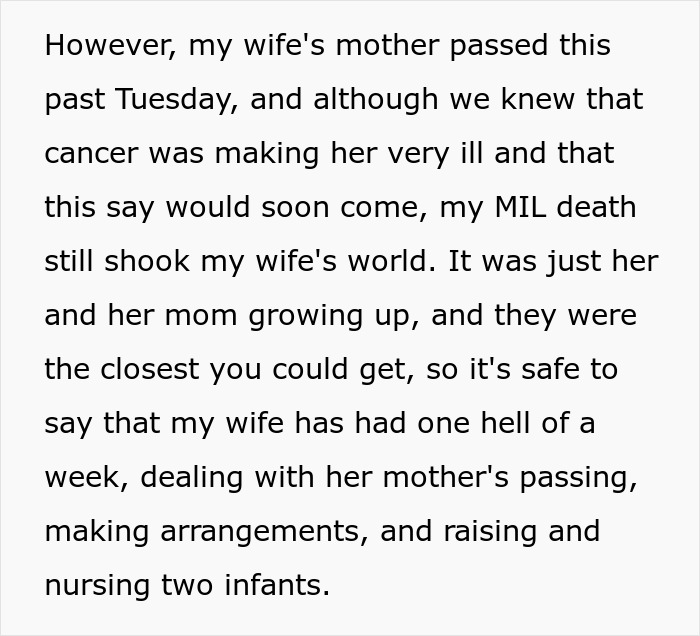 Woman Prioritizes Grieving Wife And Newborn Twins Over Mother’s Anniversary, Faces Hell From Her