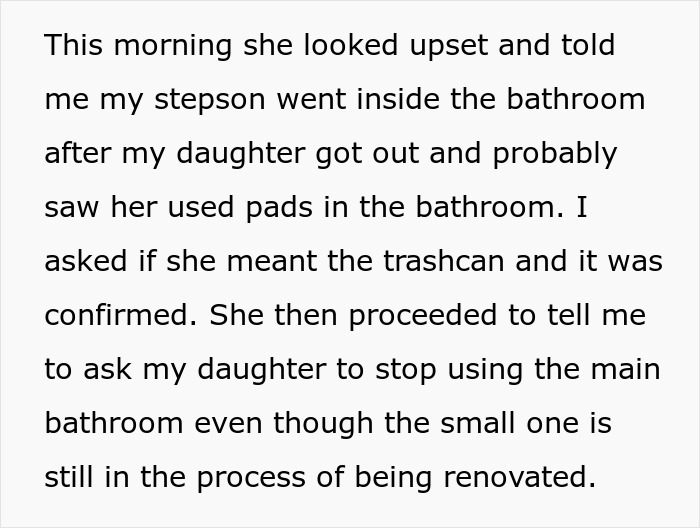 "AITA For Losing It After My Wife Wanted My Daughter To Stop Using The Bathroom In The House?"