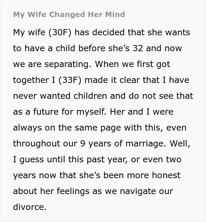 “We Are Separating”: Childfree Woman Changes Her Mind, Leaves Wife Devastated