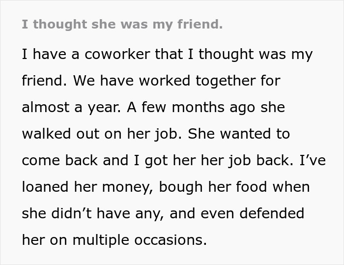 Woman Goes The Extra Mile For A Troubled Coworker, Discovers Her Toxicity And Takes Petty Revenge