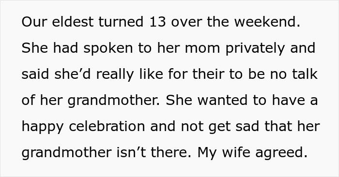 Woman Interrupts Daughter’s 13th B-Day To Grieve Her Grandma, Husband Tells Her She Has To Stop