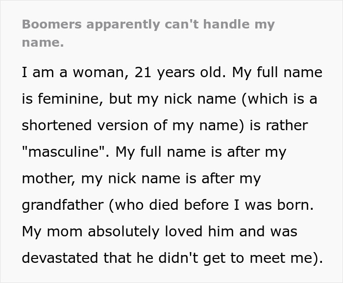 Man Disrespects Woman When He Finds Out About Her Masculine Name, She Vents On Reddit